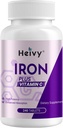 Heivy Ferrous Sulfate 325 mg (Iron 65 mg), Kadınlar ve Erkekler için Yüksek Potency Demir Supplement, C, Ferrous Sulfate, Non-GMO - 240 Tablet ABD'de Yaptı