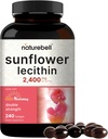 NatureBell Sunflower Lecithin 2,400 mg, 240 Softgels | Infüzyon with Non-GMO Sunflower Tohum Oil – Rich in Phosphatidyl Choline – No Soy, No Gluten