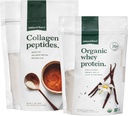 Doğal Kuvvet Temiz, Grass Fed Collagen Bag + Vanilla Organik Whey proteini - Organik, GMO Whey Protein ve Hydrolyzed Tip I ve III Collagen - 14.3 Ounce Bag ve 11.7 Ounce Bag