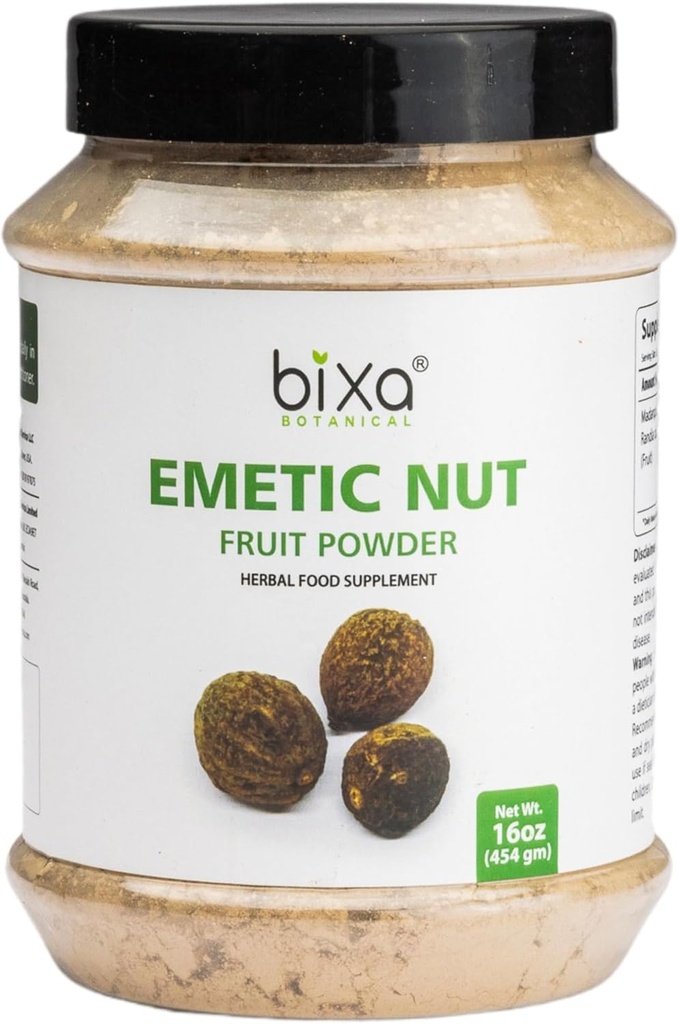 Bixa BOTANICAL Emetic Nut Toz | Randia dumetorum | 1 Pound / 16 OZ | toksinlerin kaldırılması | Ayurvedic Herbal Supplement | Gluten Free, Non-GMO, Vegan, 100% Pure.