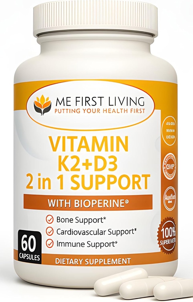 İlk Yaşam Vitamini D3 K2 Tamam Bone and Heart Health Non-GMO Formula 125 MCG Vitamin D3 & 100 MCG Vitamin K2 MK-7 Swallow D & K Kompleksi ile Boks Vitamin D & K Kompleksi