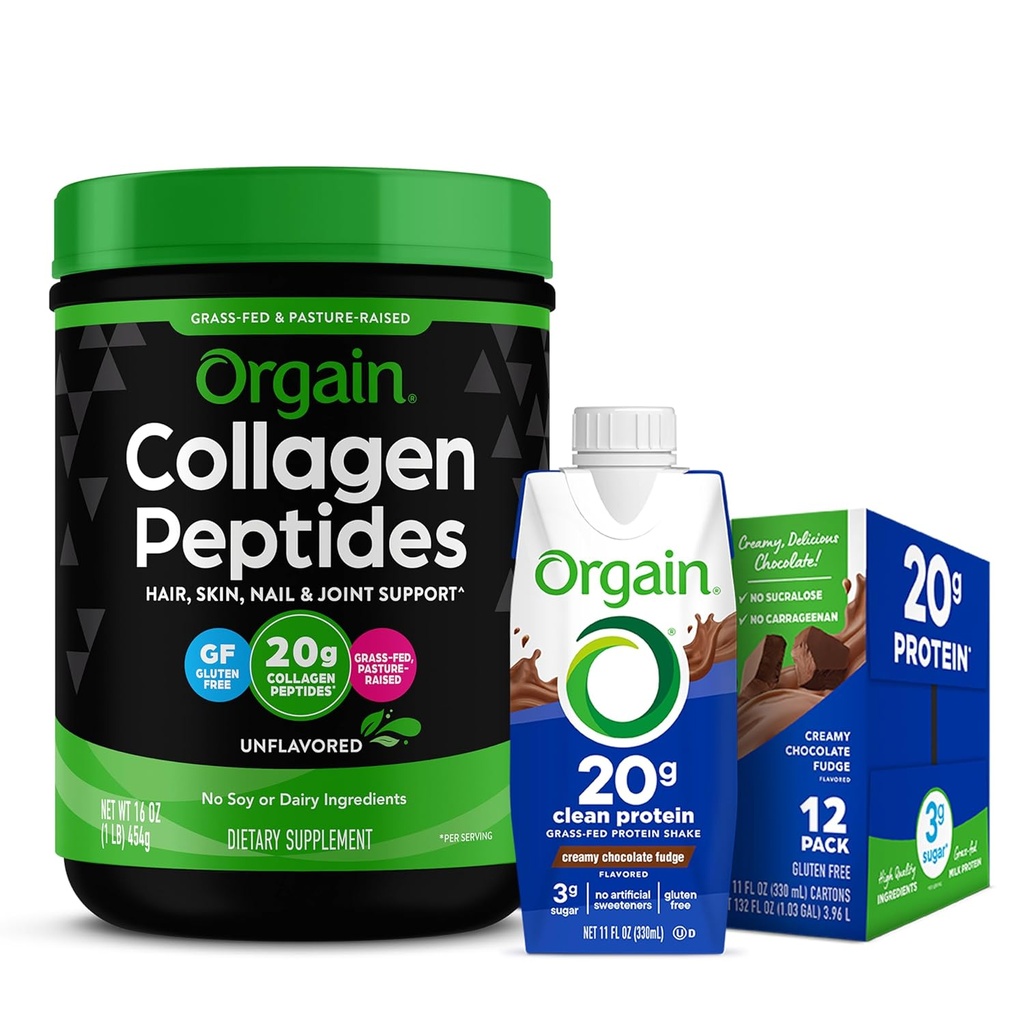 Orgain Grass Fed Hydrolyzed Collagen, Protein Toz - Paleo & Keto Friendly, Amino Asit Supplement, Pasture Yükseltilmiş & Grass Fed Temiz Protein Shake, Creamy F Chocolate - Meal Real Re
