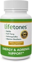 Lifetones Energy & Adrenal Support Capsules - Doğal Enerji Boost, Stres Yardımı ve Adrenal Sağlık Formula - 60 Vegan Vitamini
