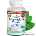 Magnezyum Citrate 400 mg - 200 Capsules - Uyku için yüksek Potency, Leg Cramps, Ekstra Güçlü Aborpsiyon, Kadınlar ve Erkekler için Kolay, Vegan Tamam Tabletler - ABD'de Yapıldı