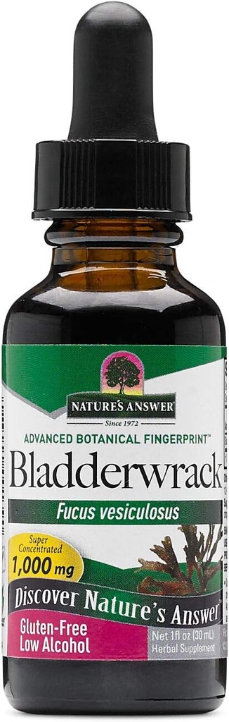 Nature's Answer Bladderwrack Thallus with Organic Low Alkol 1 Akış Ounce | Doğal Immune ATM | Destekler Digestion | Sağlıklı Bir Tiroidi Keşfedin
