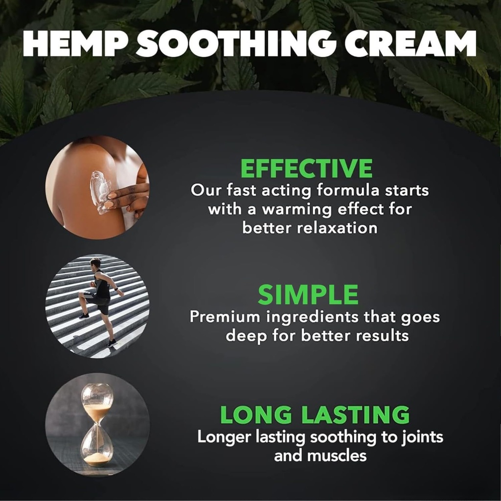 Super Natural Goods Magic Hemp Cream Μέγιστη δύναμη (8oz) με Hemp Oil, Arnica, Turmeric & Menthol – Ψύξη Rub για την πλάτη, λαιμό, γόνατα, ώμους, και μύες – Ενυδατική και αναζωογονητική κρέμα