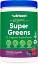 Nutricost Organik Süper Yeşiller Toz (30 Hizmet) Karma Berry Flavor - Superfood Supplement Drink Mix