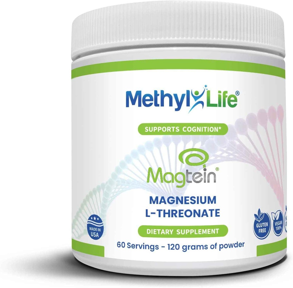 Methyl-Life® Magtein® Μαγνήσιο L-Θρεονικό σκόνη – Εγκεφαλικό-Προτιμημένο μαγνήσιο για την ανώτερη απορρόφηση & καθαρότητα 