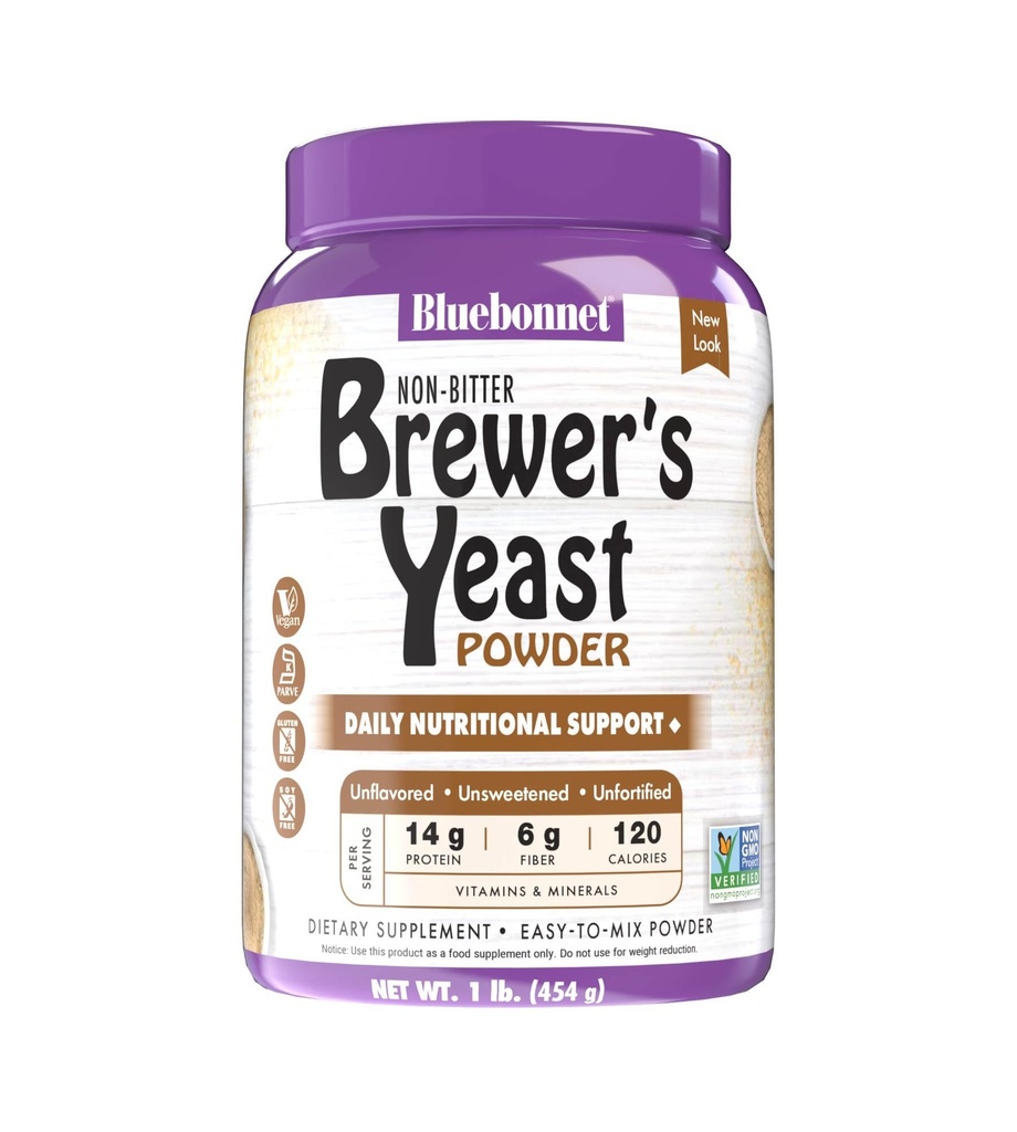 Bluebonnet Beslenme Super Earth Brewers Yeast Toz, Super Food, Whole Food, Source for Vitamins, Great Tasting, Vegan, Vegetarian, Non GMO, Gluten Free, Soy Free, Milk Free, Kosher, 1 lb