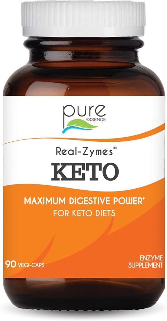 Real-ZymesTM KETO Digestive Enzymes Supplement with Probiyotiks for Better Digestion - Natural Support for Relief of Bloating, Gas, Belching, Diarrhea, Constipation, IBS, vs. - 90 Caps