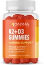 AKSU NUTRITION Vitamin D3 K2 Gummies, Raspberry, 60ct