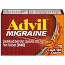 Advil Migraine Headache Relief, Ibuprofen Capsules with Ibuprofen 200mg for Migraine Relief, Nausea Relief and Light Sensitivity Relief - 20 Liquid Filled Capsules