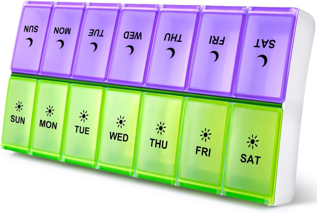 DANYING Extra Large Pill Organizer 2 φορές την ημέρα, XL Weekly Pill Box, AM Pill Case, Pill Container 7 Day, Vitamin Case Δύο φορές την ημέρα