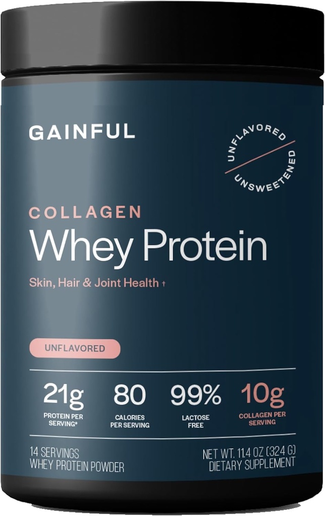 Hizmet başına 21g proteini, Unflavored, Supports Muscle Recovery, Joint Health ve Skin Hydration with Grass-Fed Collagen,, Vitamin C, 14 Servisler