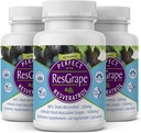 Mükemmel Supplements - Perfect ResGrape Resveratrol - 60 Capsules - Trans-Resveratrol & Organik Muscadine Grapes - 3 Pack