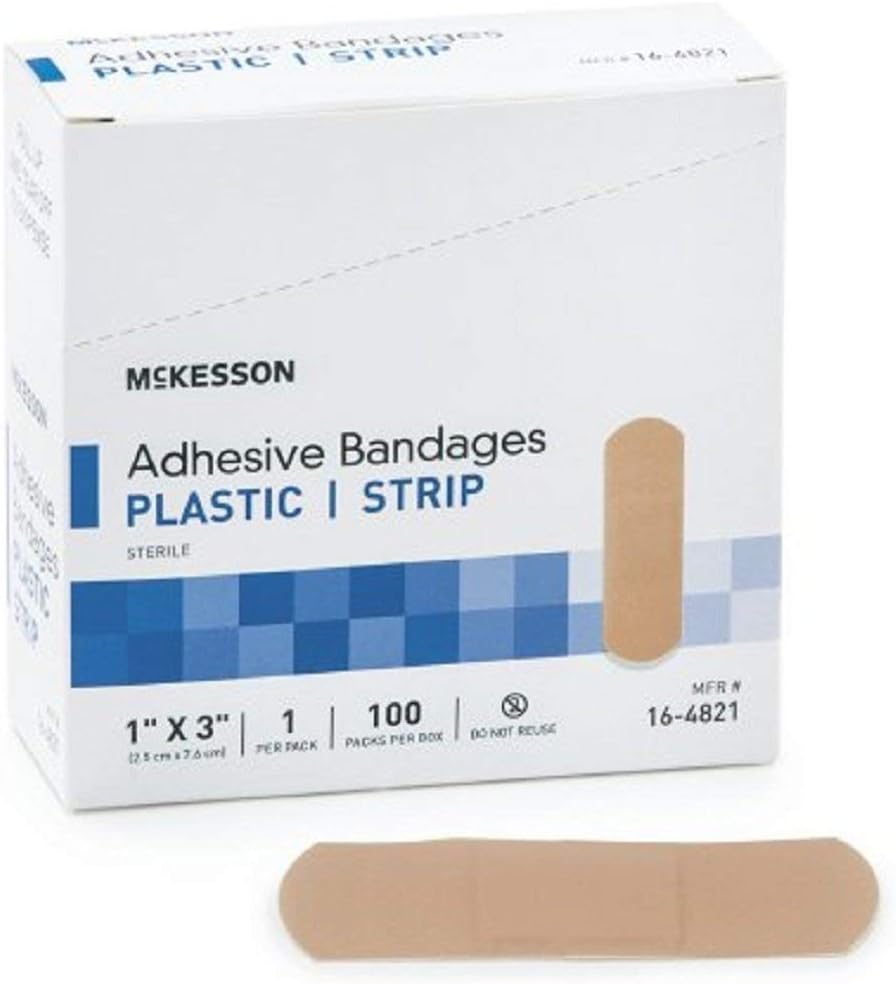 McKesson - Αυτοκόλλητη λωρίδα McKesson 1 X 3 ίντσα πλαστικό ορθογώνιο Tan Sterile - 100/Box - McK