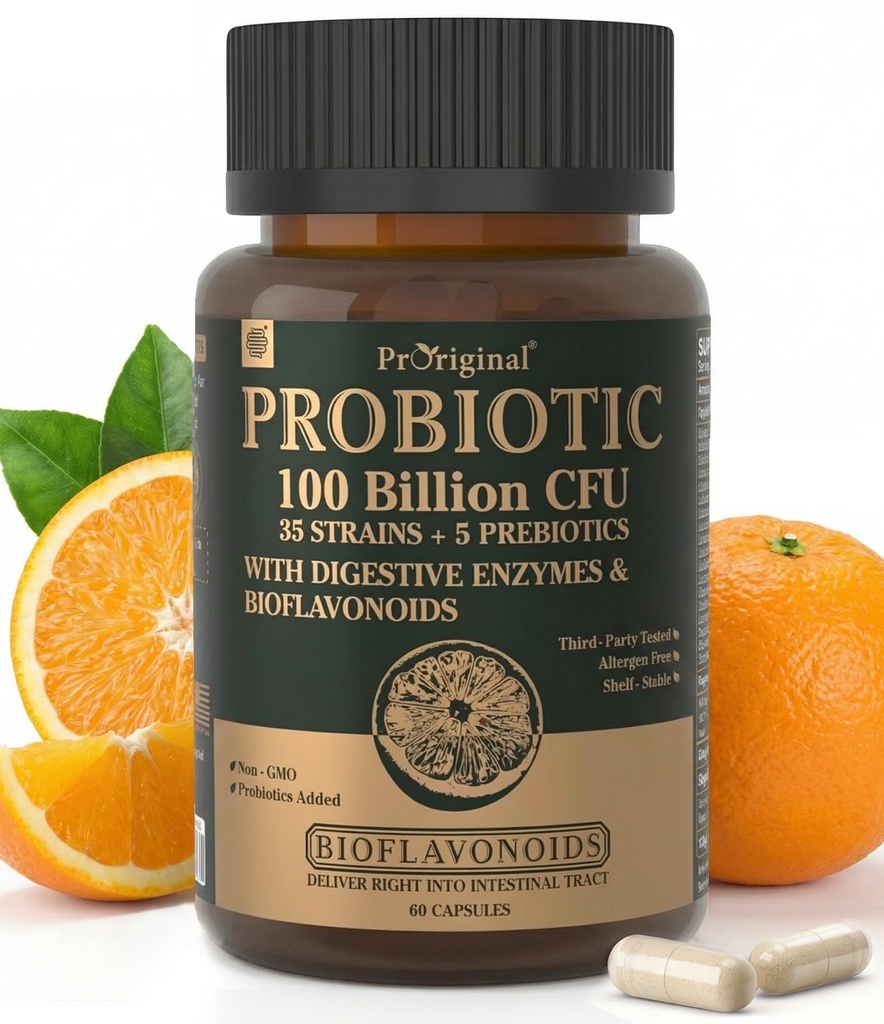 Erkekler ve Kadınlar için Prebiyotikler ile Probiyotikler - 35 Strains Organik Probiyotikler Gut & Digestive Health, Vegan Acidofili Probiyotik Tamam, Non-GMO Raw Probiyotik 60 Capsules