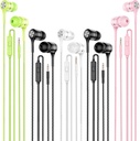 Wired Earbuds with Microphone 5 Pack, in-Ear Headphones with Heavy Bass, High Sound Quality Earphones Compatible with iPad, Laptop, MP3, Android Smartphones, Fits All 3.5mm Jack Device