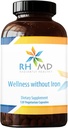 Demir olmadan RMD Wellness - Kapsamlı Çok Vitamin + Mineral Tamamı Folate (120 Capsules)