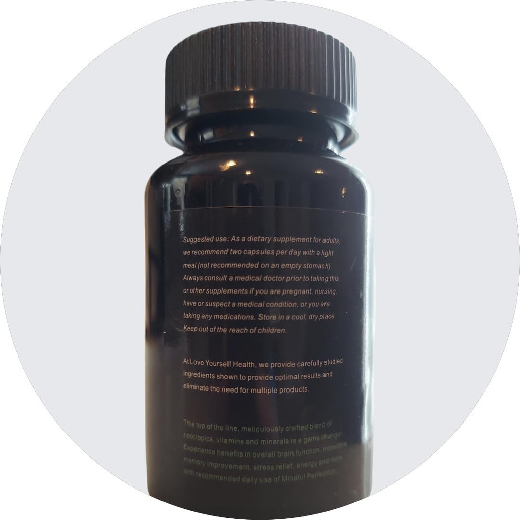 Mindful Perfection Premium Nootropic Brain Supplement, 90Count 45 Day Supply for Improv Cognitive Function, Focus, Memory & Energy