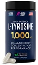 L Tyrosine 1000MG Capsules - Tüm Doğal L- Tyrosine Supplement for Focus & Energy Boost - Non-GMO & Gluten-Free - Vegan 150 Caps -500 mg x 2 hizmet başına