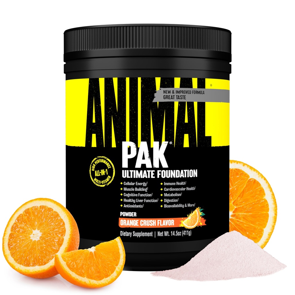 Animal Pak - All-in-One Vitamin & Supplement Toz - çinko, C, B, D, Amino Asits, Immune Support, Digestive Enzymes, and More - Daily Multivitamin for Women & Men - 60 Scoops