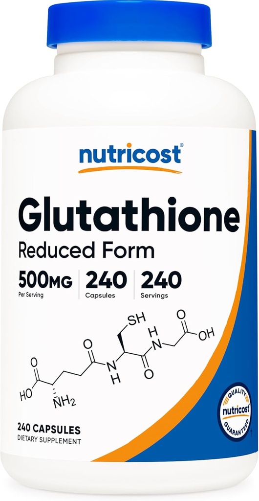 Nutricost Glutathione Capsules 500mg, 240 Capsules - Gluten Free, Non-GMO