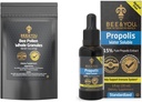 BEE and You Bundle, Bee Pollen Granules, 5oz Bag, with 100% Natural Propolis Extract Drops, Ultra Pure, Immune Support Supplement, Superfood, Antipxidants, Vitamins,