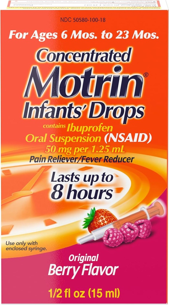 Bebeklerin Motrin Yoğun Ayaklar, Ateş Tanımları, Ibuprofen, Berry Flavored.5 Oz