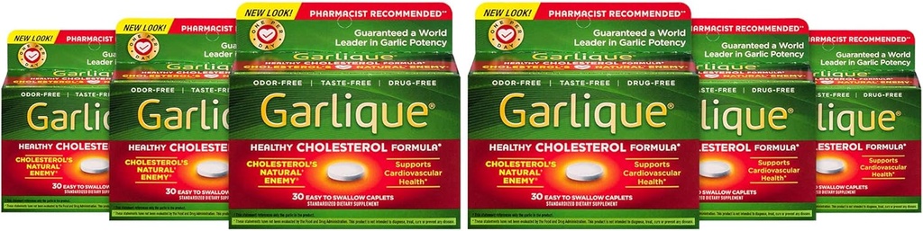Garlique Sağlıklı Cholesterol Formula, 5000 mcg of Allicin, 60 Kaplı Kaplamalar (Görünen 6)