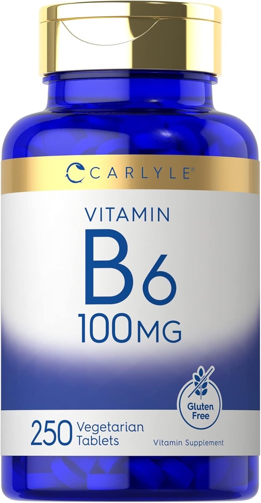 Carlyle Vitamin B6 100 mg | 250 Tablet | Pyridoksie Supplement Tamam | Vejetaryen, Non-GMO, Gluten Free