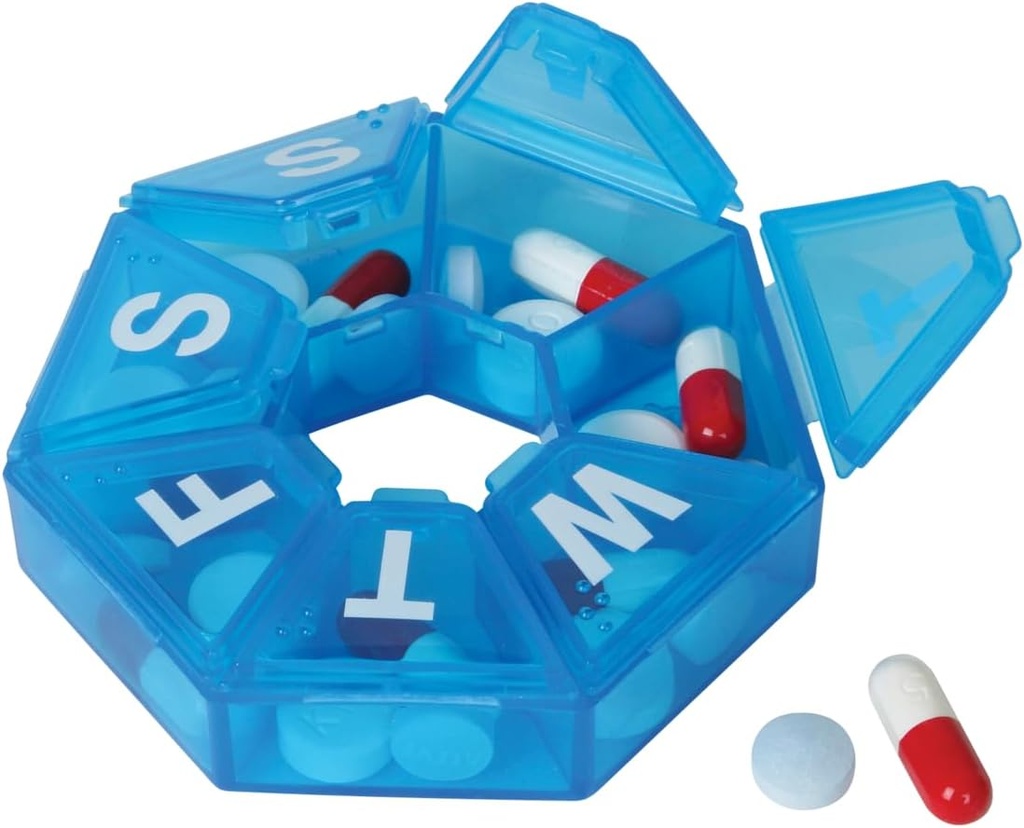 EZY DOSE Εβδομαδιαία (7-Ημέρα) Υπόθεση Χάπια, Medicine Planner, Βιταμινική Organizer Box, Υπολογιστής Ταξιδιών, Φορητή Αποθήκευση, 7-Sided, Χρώμα May Vary, BPA Δωρεάν