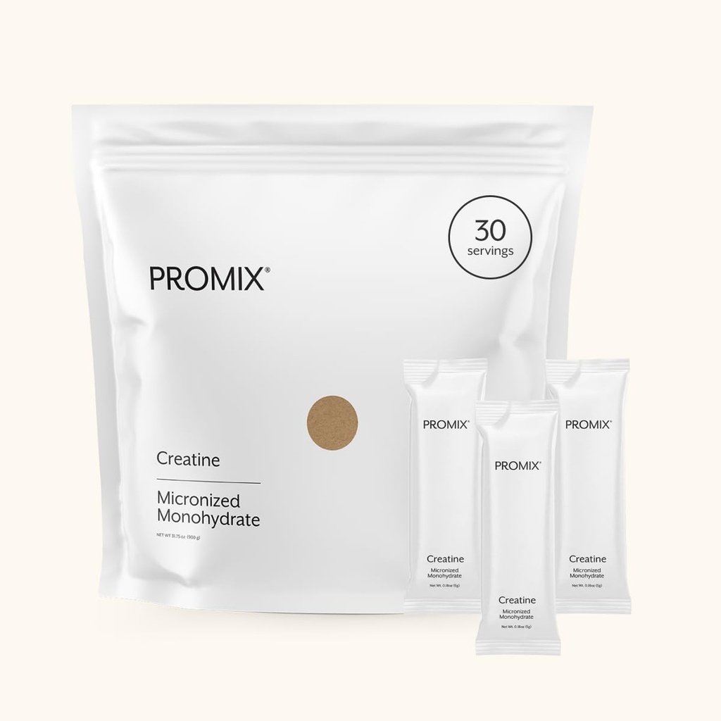 ProMix Beslenme Kreatine Monohidrat Seyahat Paketleri, Erkekler ve Kadınlar için 5g, Destekler Kas Büyüme ve Kurtarma, Vegan - 30 Hizmet