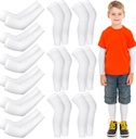 Panitay 6 Set Eczema Arm and Leg Sleeves Scratch Elastic Arm Sleeves Knee Wrap Eczema Cover for Itch Relief and Wet Therapy (Kid,White)