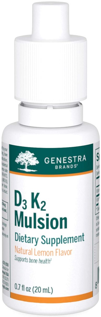 Genestra Brands D3 K2 Mulsion - Υγρές Βιταμίνες για την υγεία των οστών - Φυσικό λεμόνι - 122 εξυπηρετεί