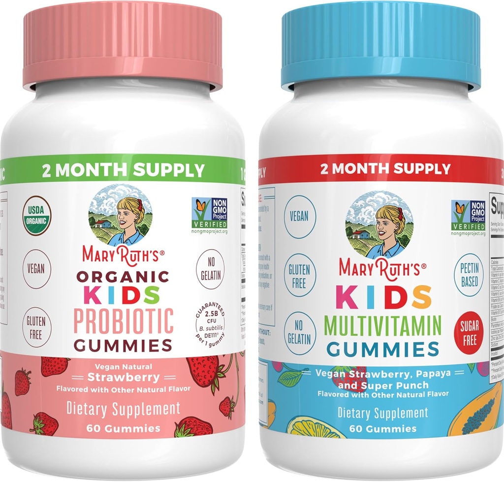 MaryRuth Organics Multivitamin and Probiotic Gummies (Strawberry) for Kids 