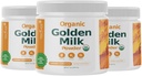 Organik Altın Süt Tozu D3 & K2, Turmeric, Ginger, Curcumin, Cinnamon, KSM66 Ashwagandha, Holy Basil & Natural Prebiyotiks- Unsweetened Turmeric Tea Latte - 3 Pack