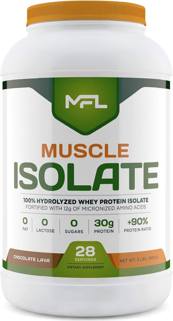 MFL% 100 Isolate protein l 30g of protein l 12g Amino Asits l Keto Friendly l Low Carbs l 2 lbs. (Chocolate Lava)