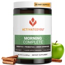 ACTIVATEDYOU Morning Daily Wellness Greens Superfood Drink Mix for Gut Health w / Prebiyotiks, Probiyotiks, Antioksis, Green Superfoods, 10 Milyar CFUs, 30 Hizmet (Apple Cinnamon)