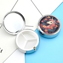 Pill Box Cartoon Horse with Çiçekler Pill Case 3tment Pill Organizer Port Pill Pillbox Medicine Organizer Pill Konteynerleri Vitaminler İlaç Balık Yağı ve Supplements