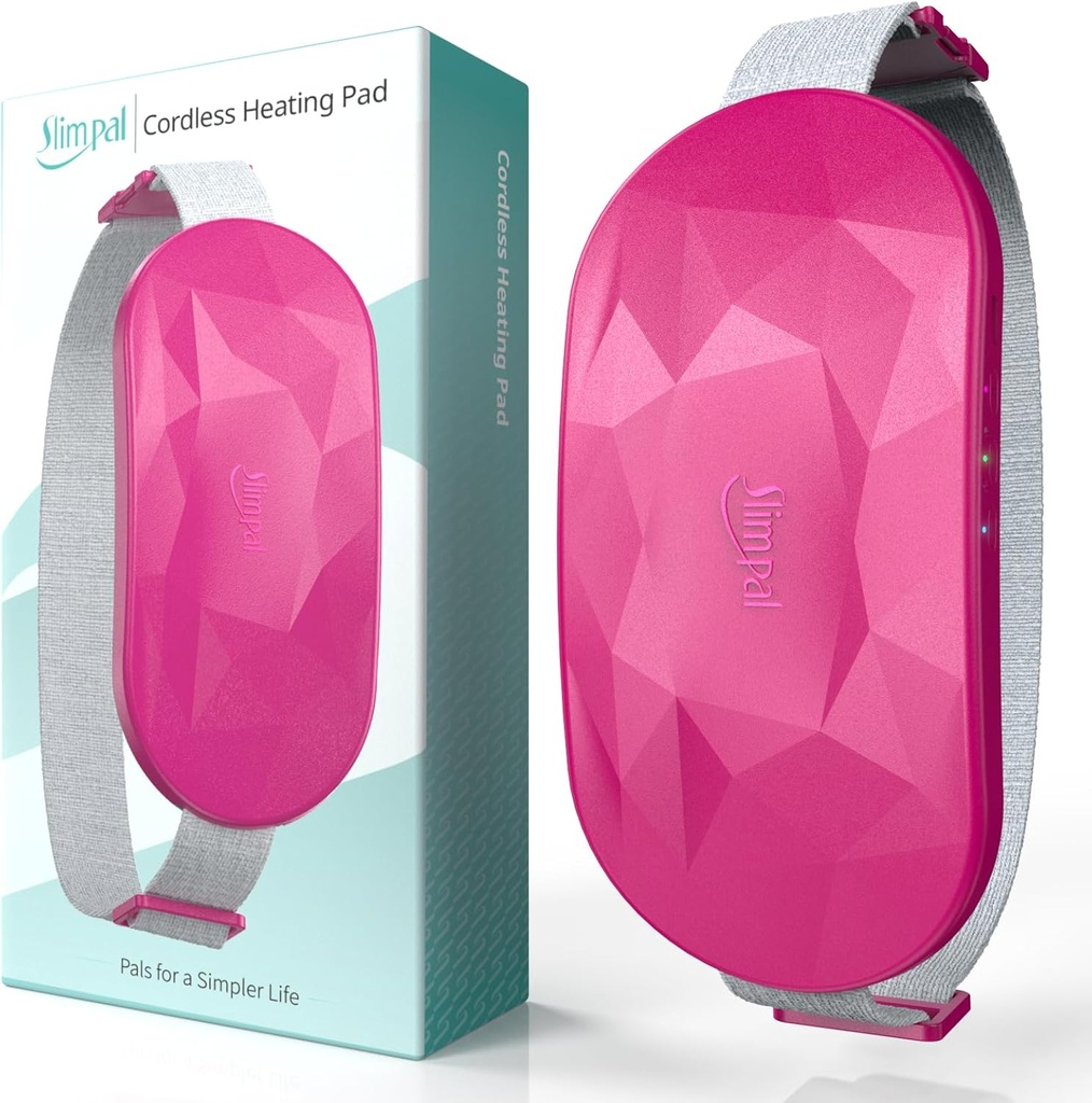 Slimpal Portable Isıtma Pad for Period Cramps, Electric Cordless Back Belly Waist Isıtma Pad for Menstrual Cramp Relief, Device Wearable Heat Kemer Hediye for Her Women Girl Wife, Dark Pink Pink Pink