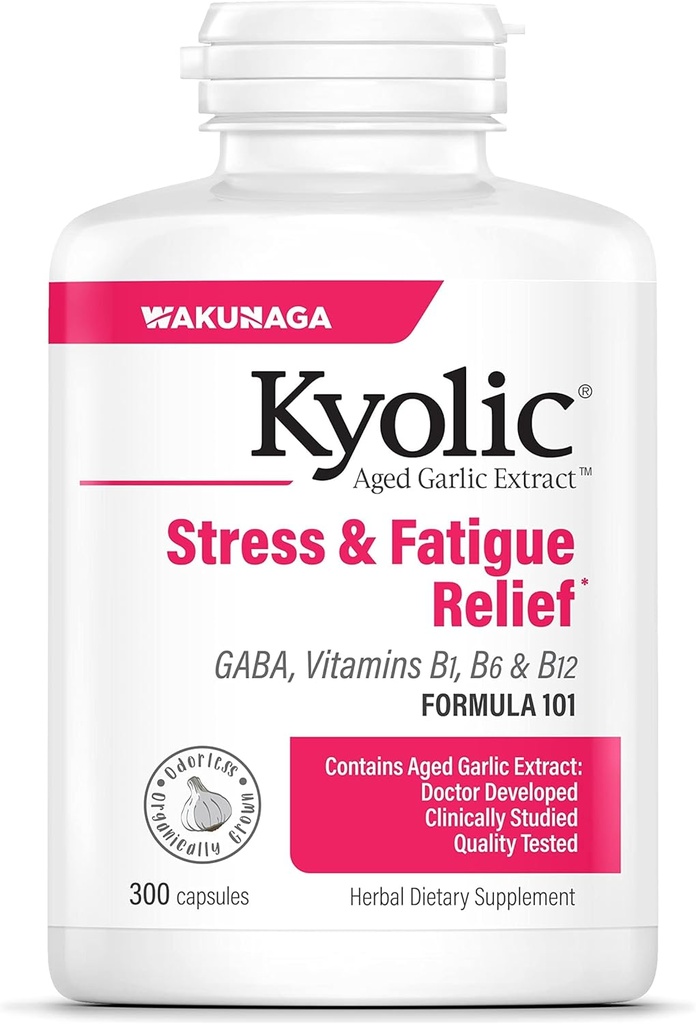 Kyolic Aged Garlic Extract Formula 101, Stress and Fatigue Relief, 300 Κάψουλες.