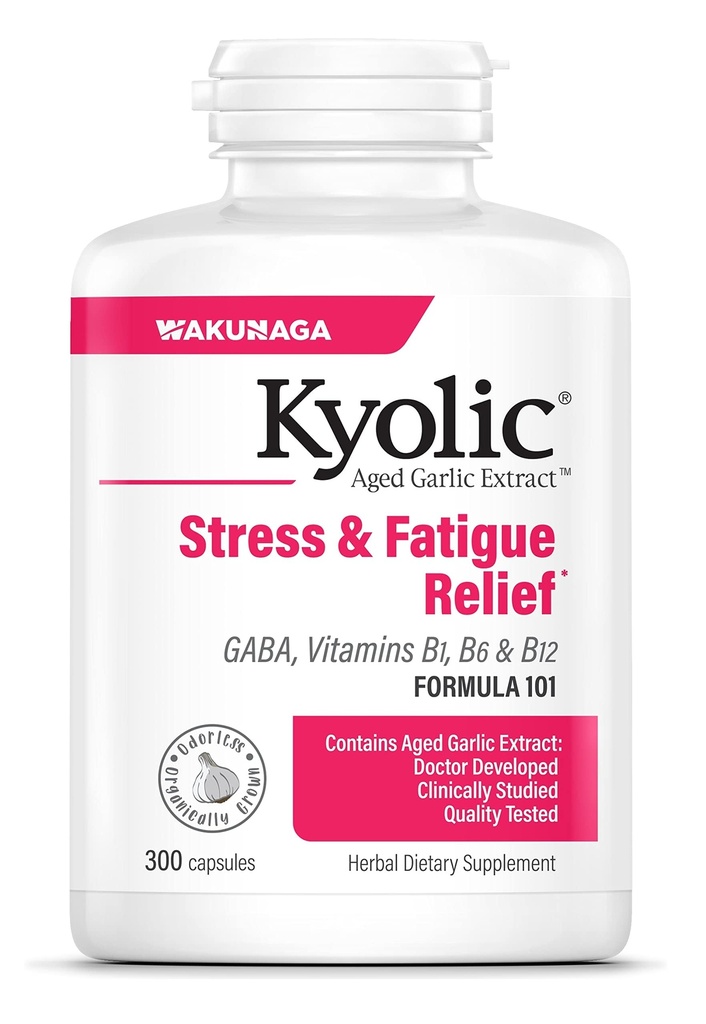 Kyolic Aged Garlic Extract Formula 101, Stress and Fatigue Relief, 300 Κάψουλες.