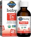 Life Baby Vitamin D3 Sıvı, 600 IU (15 mcg) Bebekler ve Toddler için Organik Sıvı Vitamin D, Baby's Bones & Immune System, Gluten Free & Non-GMO, 56 mL (1.9 fl oz) Sıvı Vitamin D
