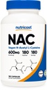Nutricost N-Acetyl L-Cysteine (NAC) 600 mg, 180 Capsules - Non-GMO, Gluten Free
