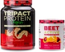 Nutrology TRIPACT Vegan Protein Powder, για Vegan Protein Shakes, Pinut Butter Vanilla (20 μερίδες) & Beet Active, Natural Pre-Workout Powder, Passion Fruit Flavor (30 μερίδες)