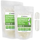 XPRS Nutra Vegan Size 3 Separated Capsules- 500 Count Premium Empty Caps Separated in Bags - Clear Empty Capsules - Pills for DIY Supplement Filling