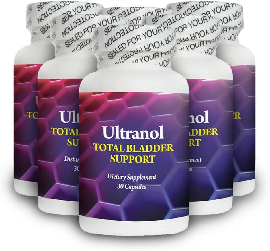 Ultranol Total Bladder Support - Φυσικό συμπλήρωμα βατόμουρου για την υγεία των ουροφόρων οδών, υπερδραστήριο έλεγχο της ουροδόχου κύστης, Ακράτεια - Μειώνει τις διαρροές και επείγων - 6 μπουκάλια - 180 κάψουλες