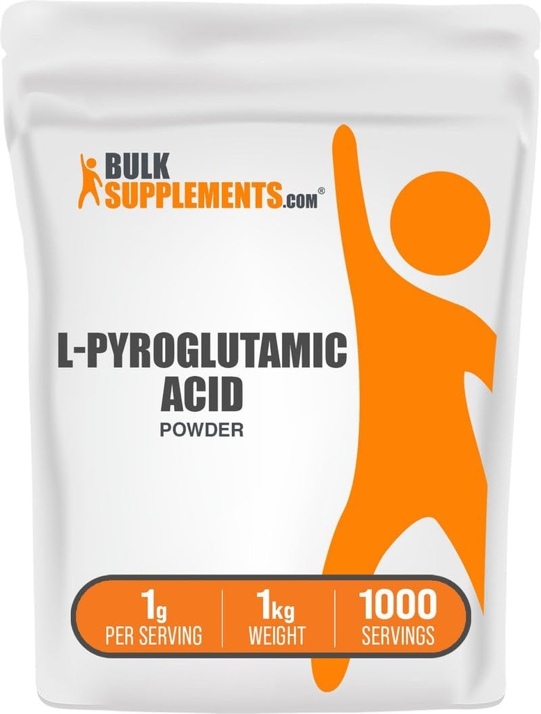 BulkSupplements.com L-Πυρογλουταμικό Οξύ σε σκόνη - Συμπληρώματα Πυρογλουταμικού Οξέως, Amino Acid Supplement - για το Well-Being, Gluten Free, 1g ανά Σερβίρισμα, 1kg (2,2 lbs) (Συσκευή των 1)