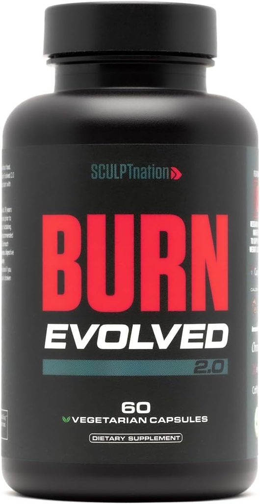 Sculpt Nation by V Shred Burn Thermogenic Fat Burner for Men & Women - Daytime Fat Burner Metabolism Branson - Premium Capsimax Cayenne Pepper, Chromax, Patented Malzemeler - 60 Doğal Veggie Pills